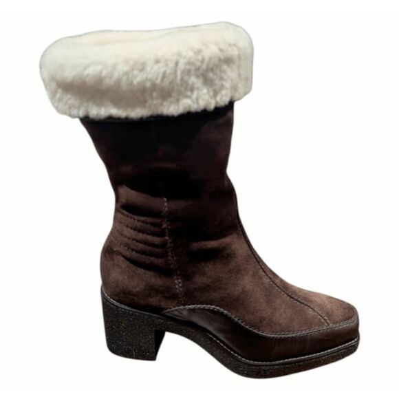 COLE HAAN Air G-Series Waterproof Leather Fur Lined Boots Size 6B - Picture 8 of 8